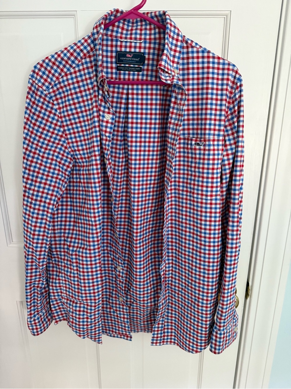 Vineyard Vines Red, White & Blue Gingham Button-Down Shirt